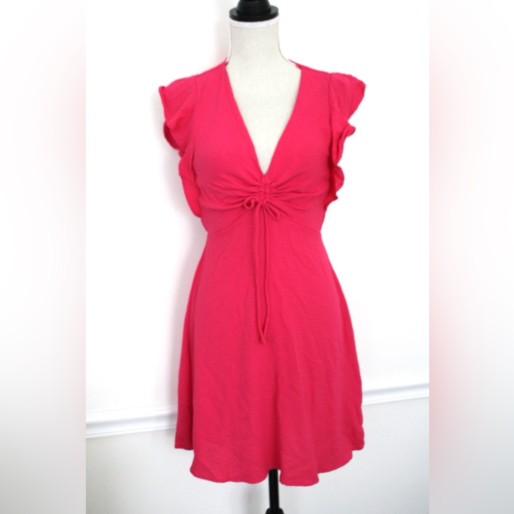 Monteau Pink Ruffle Women's Casual Dress Size XS